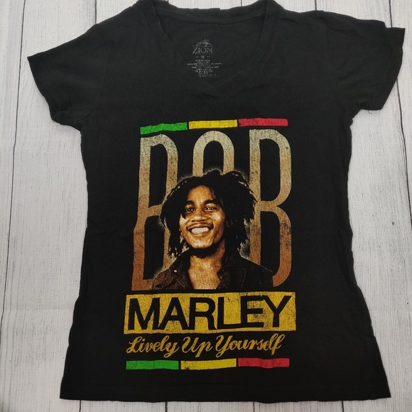 Zion Rootswear Bob Marley Womens M Tee Lively Up - Picture 1 of 4